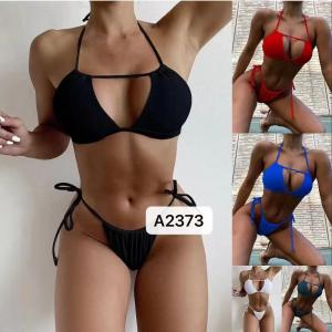 Quality High Elastic Sexy 2 Piece Swimsuit Backless Black wholesale