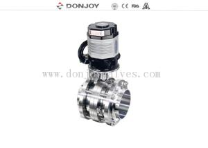 Quality DN300 SS316L Electronic operation 3 Pieces Sanitary Butterfly Valves wholesale
