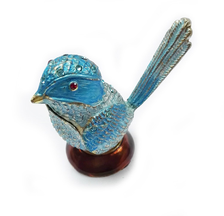 beautiful bird metal pewter jewelry box animal bird trinket boxes