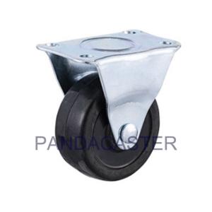 Quality Light Duty Rubber Wheel Casters 50mm 44lbs Zinc Plated Finish wholesale