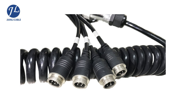 Metal 7Pin Backup Camera Cable Quick Connect Trailer Vison Camera System With 4 Channel