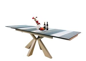 Quality Tempered Glass Ceramic Top Dining Table , Expandable Rectangle Dining Table wholesale