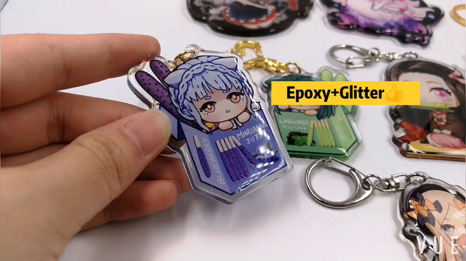 No Fade Anime Acrylic Charms No Chipping Custom Promotional Gift