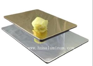 Quality Antibacterial Golden Mirror Aluminium Composite Panel , ISO 6mm ACP Sheet wholesale