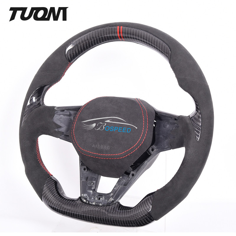 2022 New Custom Black Carbon Fiber Alcantara Steering Wheel Toray Twill 350mm