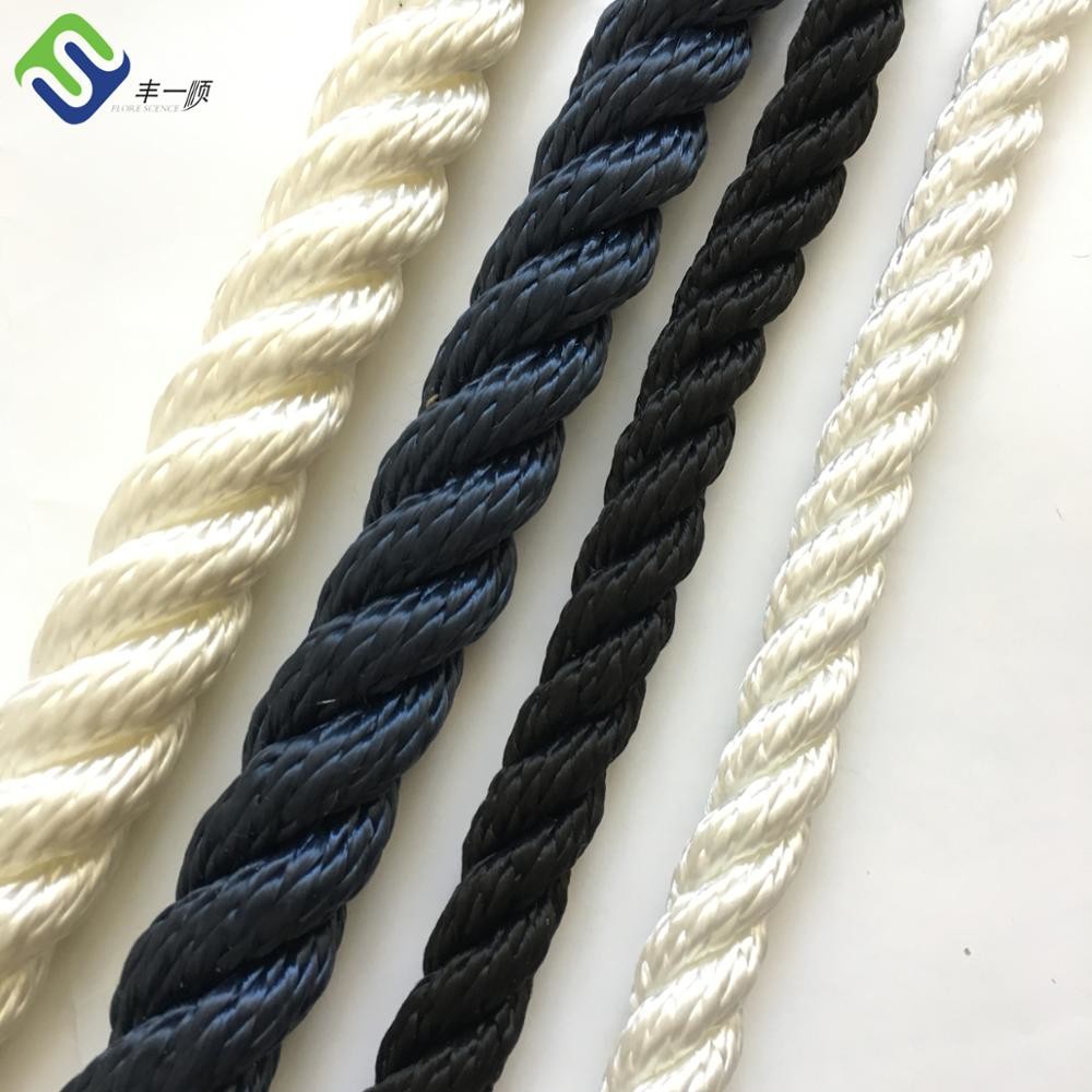 100% Nylon Fiber 3 Strand Twisted Marine Rope Polyamide Ship Rope
