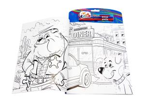 Quality Custom Full Coloring Book Printing with brush , Kids Toddler Painting Coloring Pages wholesale