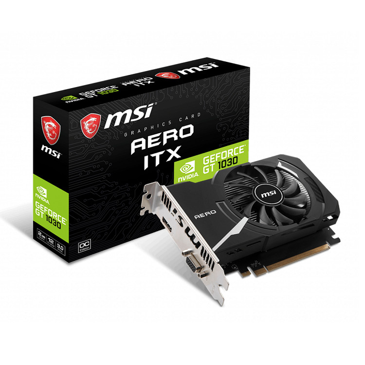 MSI GeForce GT 1030 AERO ITX 2G OC V1Gaming Graphics Card PCI-E 3.0
