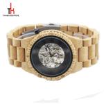 Luxury Waterproof Wood Watch , Mechanical Wooden Automatic Watch