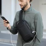 Wholesale waterproof anti theft designer crossbody bag custom logo USB sling
