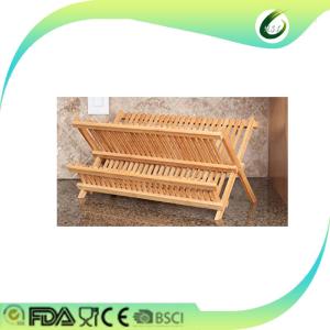 Quality wholesale kitchen tool stand foldable bamboo dish rack wholesale