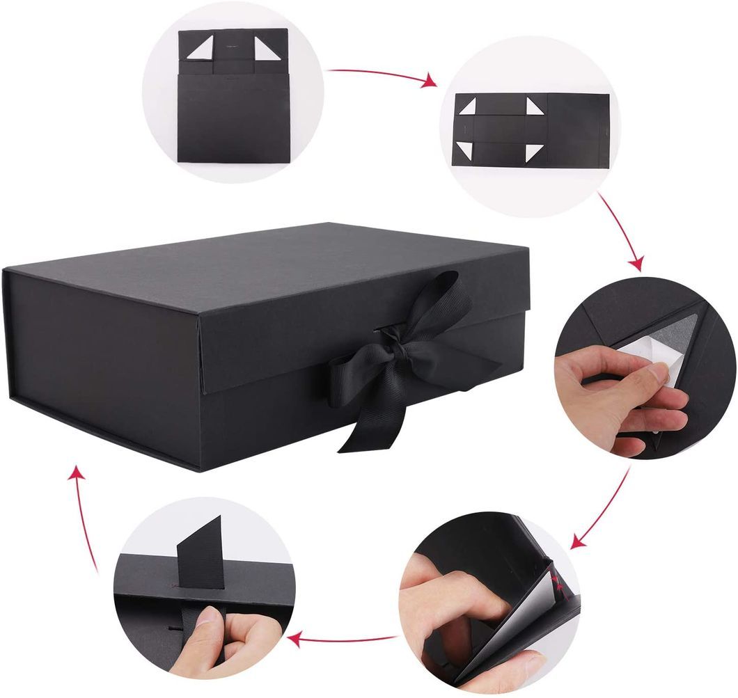 Wholesale Custom Folding Foldable Magnet Packaging Cardboard Box Rigid Gift Magnetic Packing Boxes for Human Hair Extension Wig Accessories