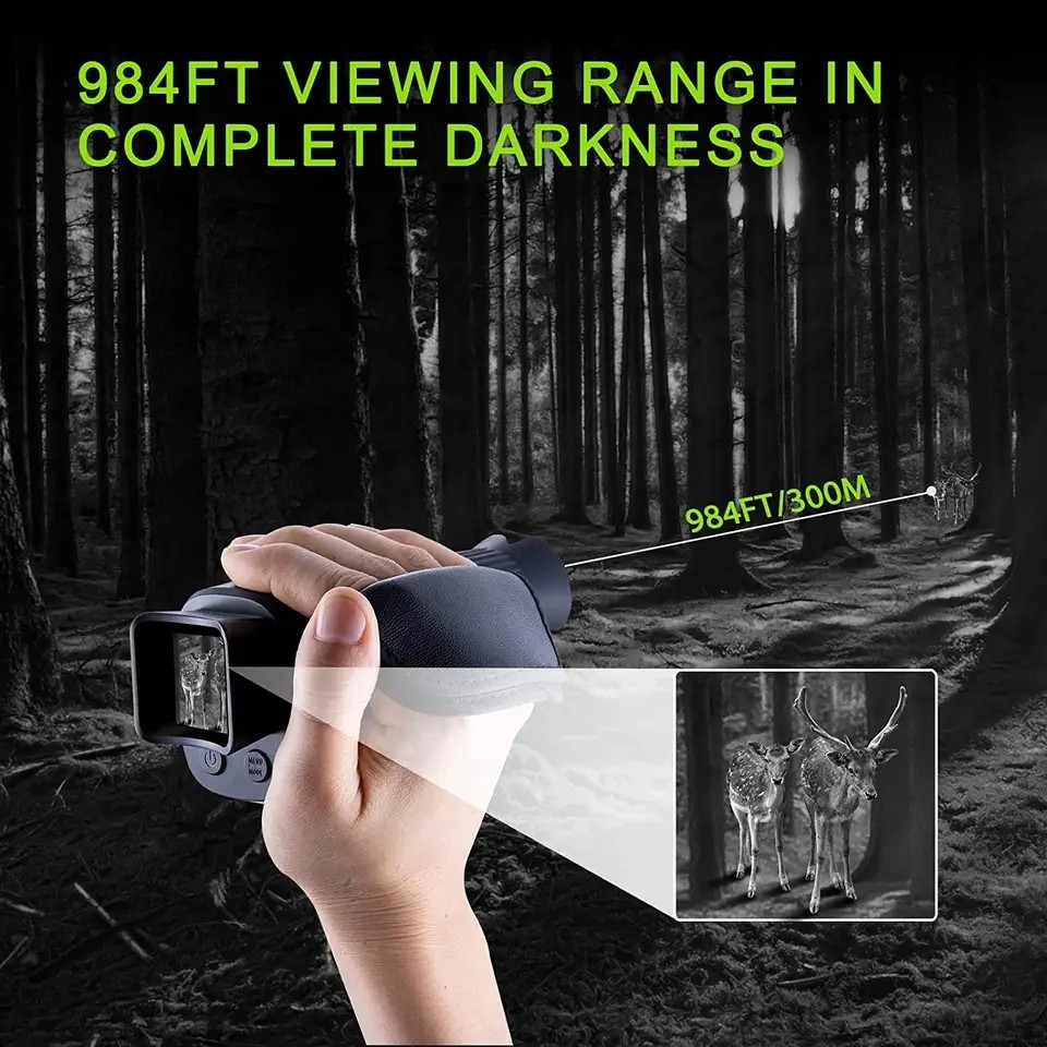 5X Digital Zoom Night Vision Monocular 1.5inch Screen Hunting Night Vision Goggles
