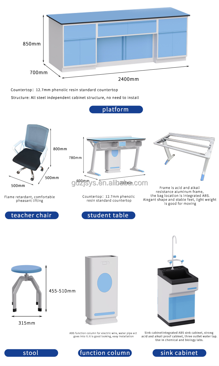 Metal / Aluminum-plastic Chemistry Lab Furniture With Modern Design And Accessories