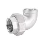 RTS Stainless Steel Gas Union Female Thread 90 Degree Elbow for FF Pipe Fittings