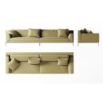 Green Leather Office Sofa Set PU Leather Furniture Modern Sofa