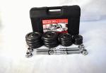 black painting adjustabel dumbbell barbell 15kg 20kg 30kg set with plastic case