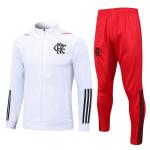 White Football Training Tracksuit Long Drawstring Soccer Training Wear
