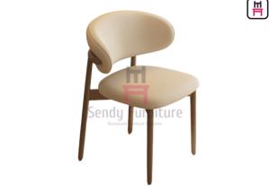 Quality Bowed Back Leather Upholstered Dining Chair With Ash Wood Frame wholesale