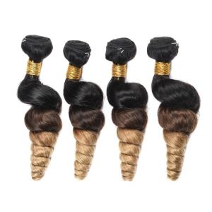 Quality Loose Wave Blonde Ombre Remy Hair Extensions Soft And Clean 1b/4/27 Color wholesale