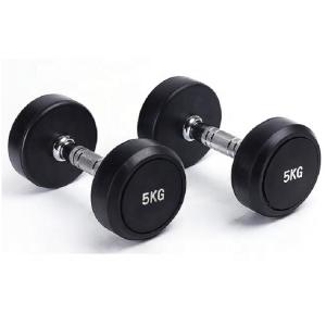 Quality ZH Washable Black Fitness Neoprene Dumbbell Round Rubber Dumbbell Set wholesale