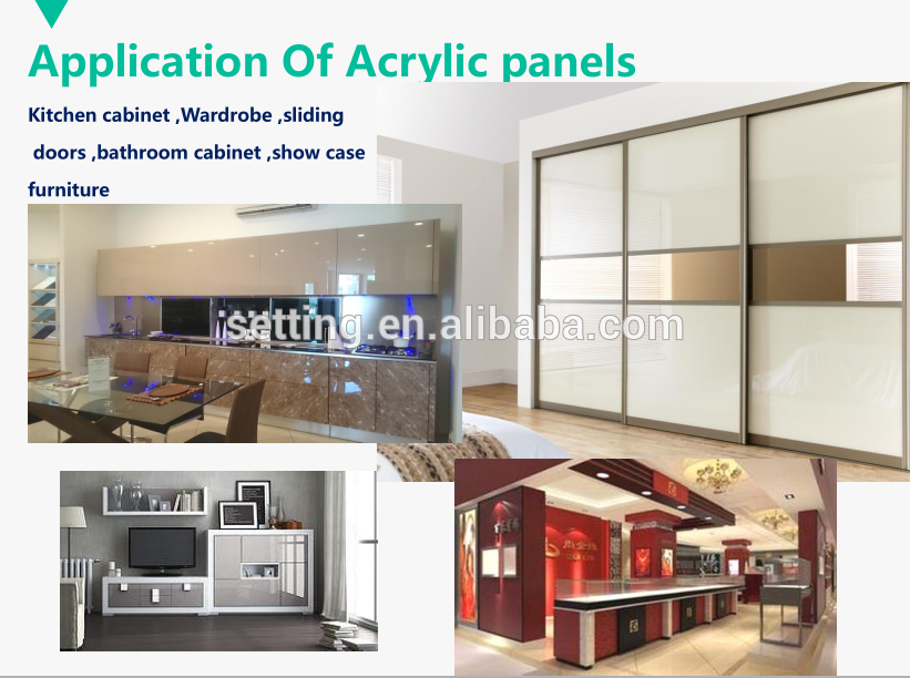 Acrylic glossy furniture panel in marble design