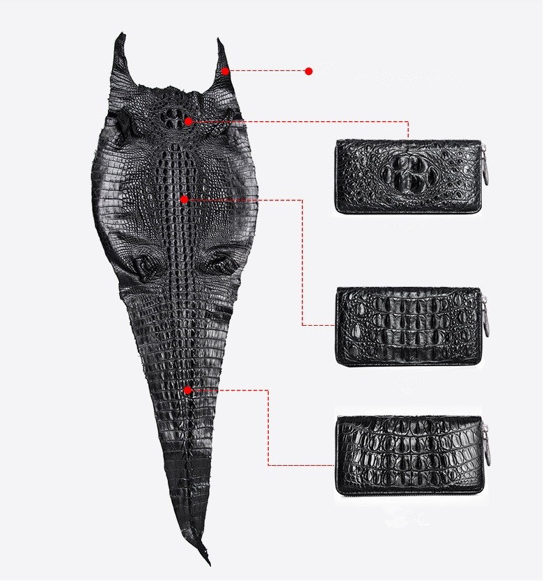 Authentic Real True Crocodile Belly Skin Businessmen Briefcase Bag Genuine Alligator Leather Male Large Black Handbag