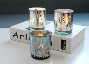 Quality Glass Candle Cup Glass Electroplated Candle Jars Engraved Candle Jar wholesale