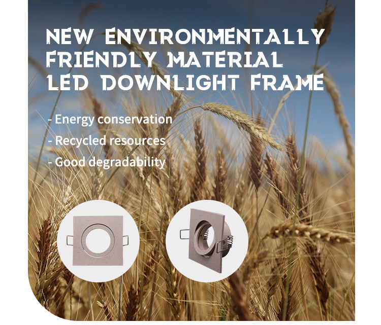 Bamboo Fiber Downlight Enclosure Square Recessed MR16 Downlight Housing