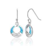 Blue 925 Silver Sterling Opal Jewelry Minimalist Stone Earring OEM
