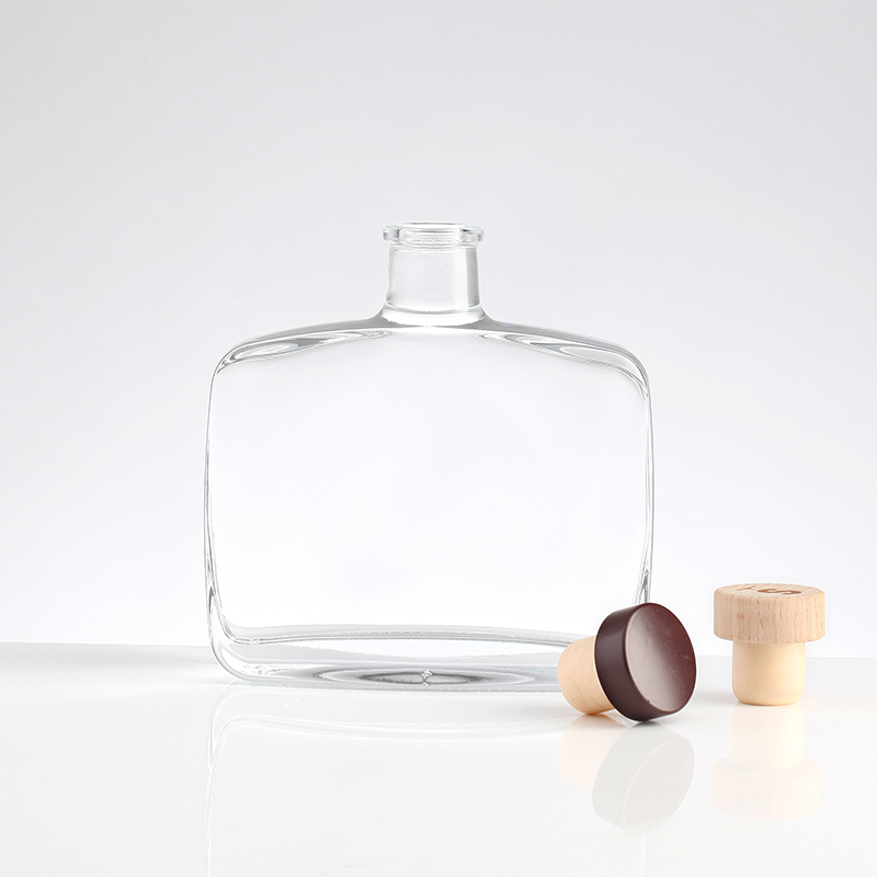 Hot Stamping Transparent Glass Whiskey Bottle 750ml 500ml 1000ml for Vodka Rum Tequila