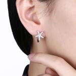 1x1cm 1.32g Sterling Silver Jewelry Earrings 5A Starfish Cubic Zirconia Earring