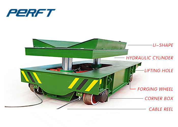 50 ton scissor hydraulic lifting coil rail transfer car for factory steel coils transportation