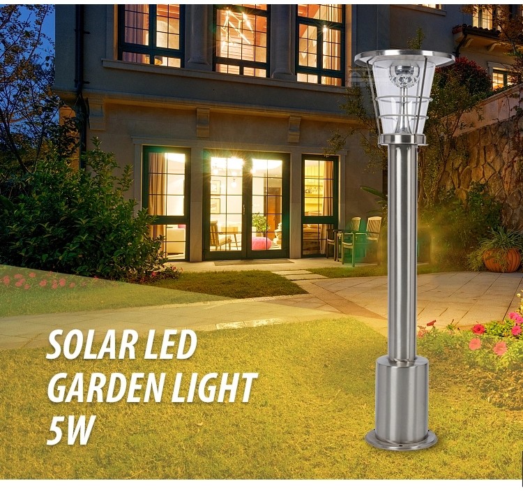 Energy Saving Outdoor LED Garden Lights 5W Solar Powered 3000K-6000K CCT
