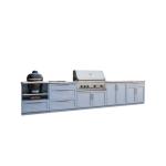 PVC Stainless Steel Outdoor Kitchen Cabinets Modern Design