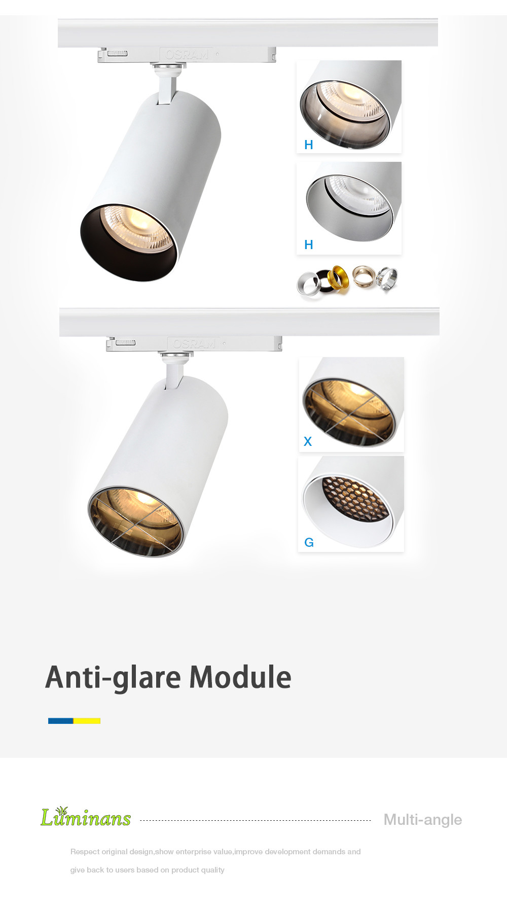 Anti Glare Wall COB LED Track Light In Bedroom 22W Multipurpose