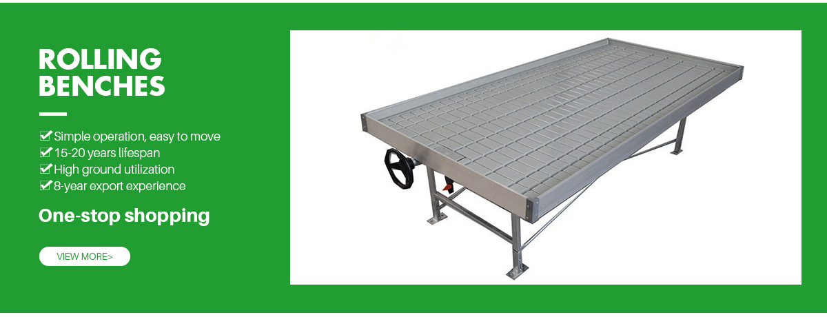 ODM Indoor Outdoor Hydroponic Garden Greenhouse Rolling Benches Vertical Grow Rack System