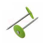 Green 1" Round Head Plastic Cap Roofing Nails For Industrial And Construction
