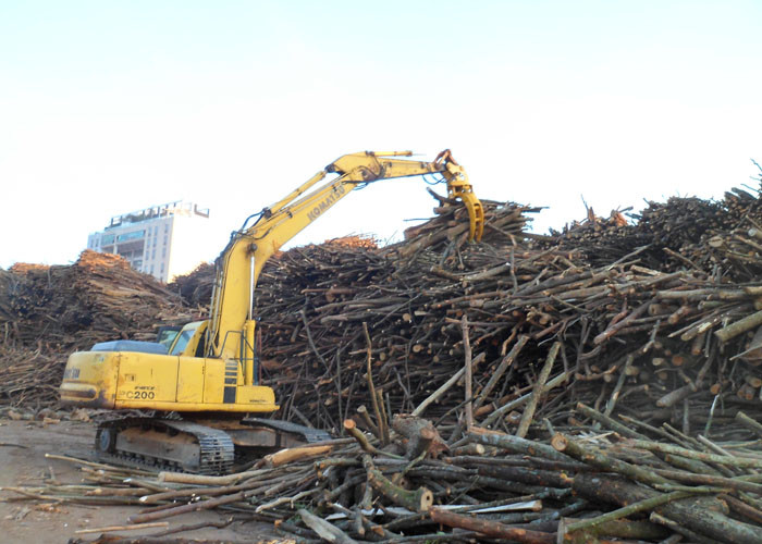 360 Degree Rotating Wood Grapple Attachment For Excavator Komatsu PC200
