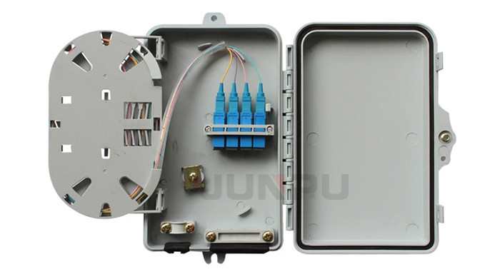 Junpu Waterproof 4 Core Fiber Optic Distribution Box With sc adapters