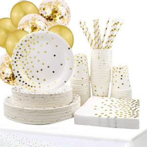 Quality Birthday Party 100 Biodegradable Bronzing Dots Disposable Dishware wholesale