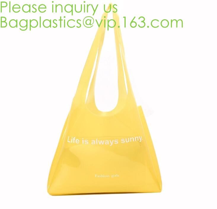 Manufacturer Custom Logo Transparent Clear PVC Plastic Portable Packaging Promotional Gifts Shopping Tote Bag, bagease
