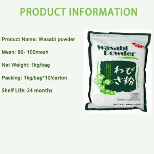 Quality Factory OEM Dry Wasabi Seasoning Powder Spicy Wasabi Powder 1kg Per Bag For Sushi Restaurant wholesale