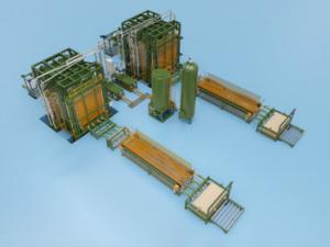 Quality One Nitrogen Tank Drives Two Sets Of 30 Layers Hot Press Productin Lines wholesale