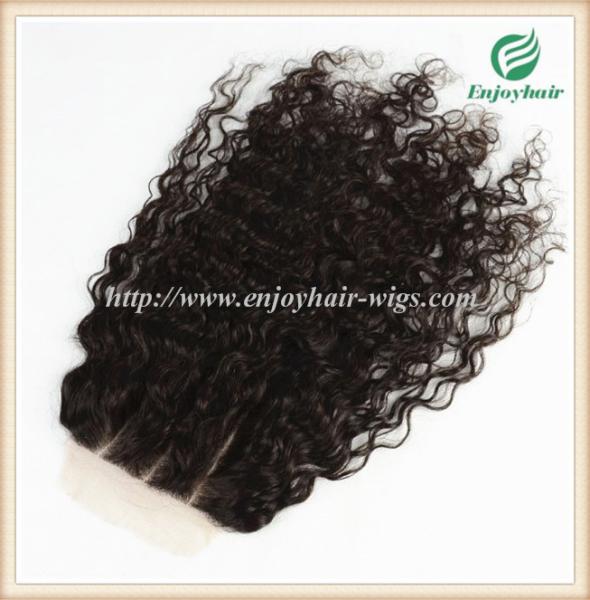 Lace top closure 5''x5'' ,brazilian virgin hair natural color loose curly 10''