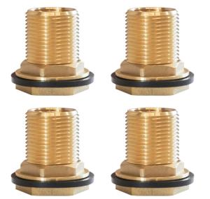 Quality 1/2&quot; Female 3/4&quot; Male GHT Solid Brass Bulkhead Connector With Rubber Ring wholesale