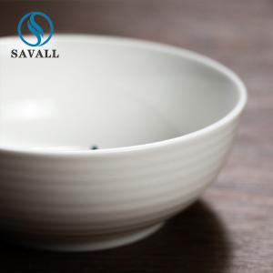 Quality Line Stripe Design Porcelain Bowls White Round 6 Inch Thicken wholesale