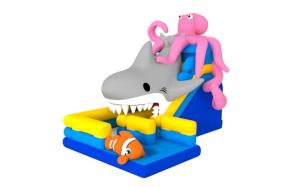 Quality Ocean Themed Shark Commercial Inflatable Water Slides wholesale