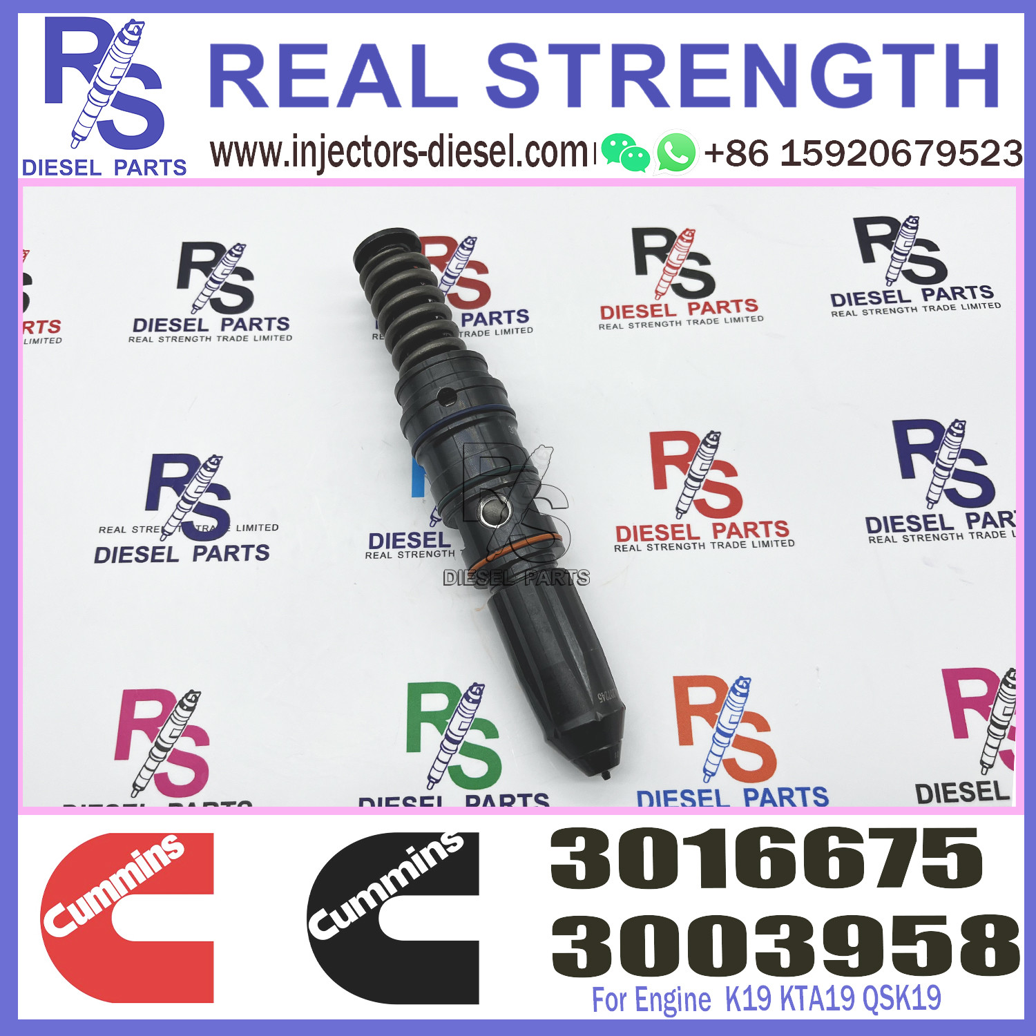 3016676 3016675 Common Rail Injector Nozzles Cummins K19 KTA19 QSK19 Fuel Injector