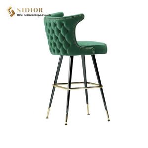 Quality Leather Modern Upholstery Contemporary Bar Chairs Low Back 110cm Height wholesale